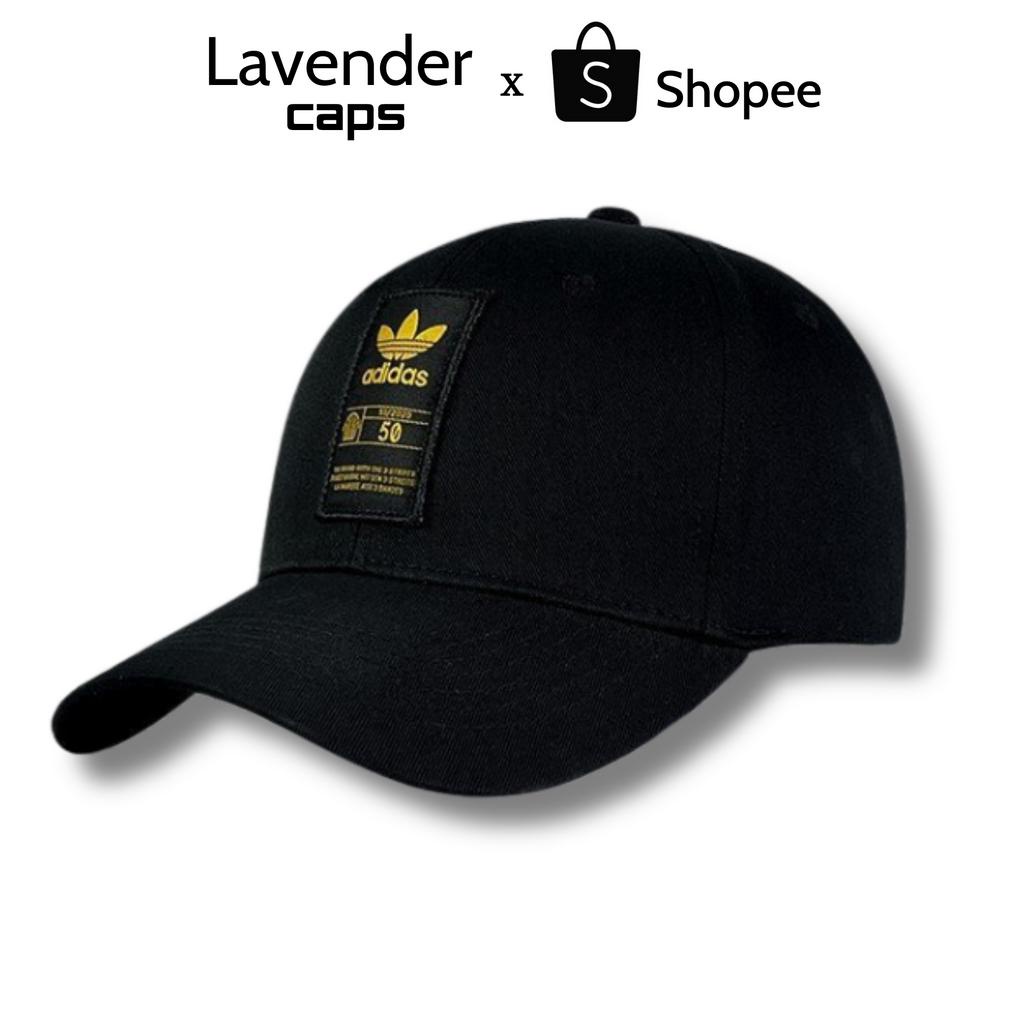 Nón kết Mũ lưỡi trai Adidas đen logo thêu vàng tinh tế Free size