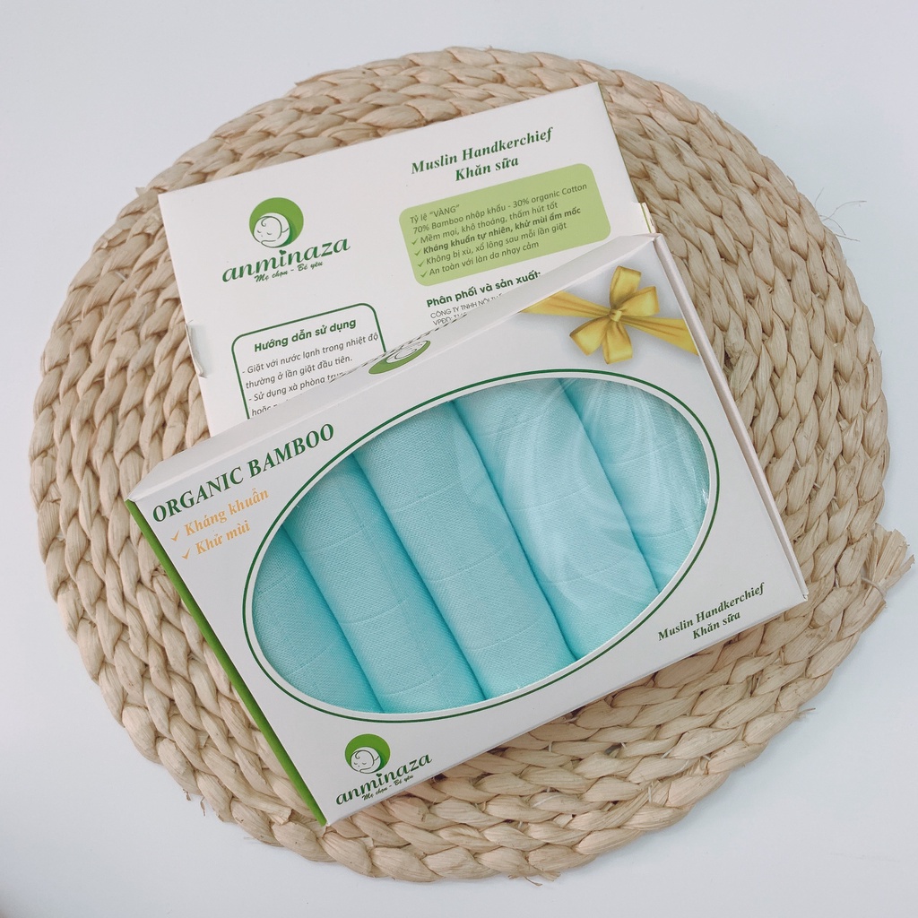 KHĂN SỮA SỢI TRE HÃNG ANMINAZA 25X25CM, 30X30CM