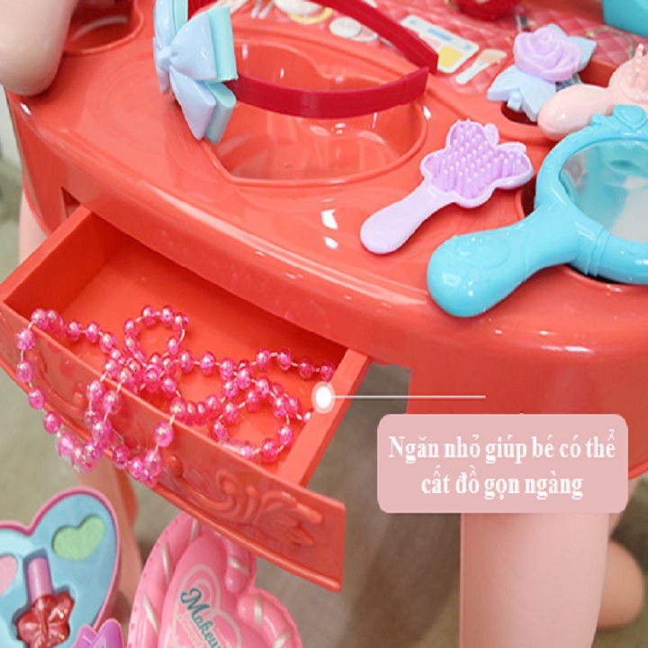 Đồ Chơi Bàn Trang Điểm Phát Nhạc Kèm Ghế Ngồi Cỡ Lớn Cho Bé