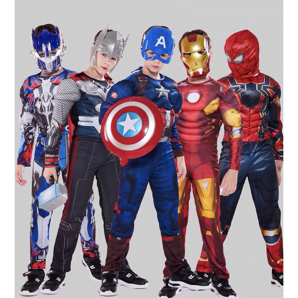 Bộ quần áo hóa trang siêu anh hùng cơ bắp nổi Avengers Trang phục cosplay siêu nhân
