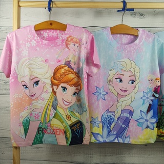 Áo thun 3D Elsa bé gái xinh xắn