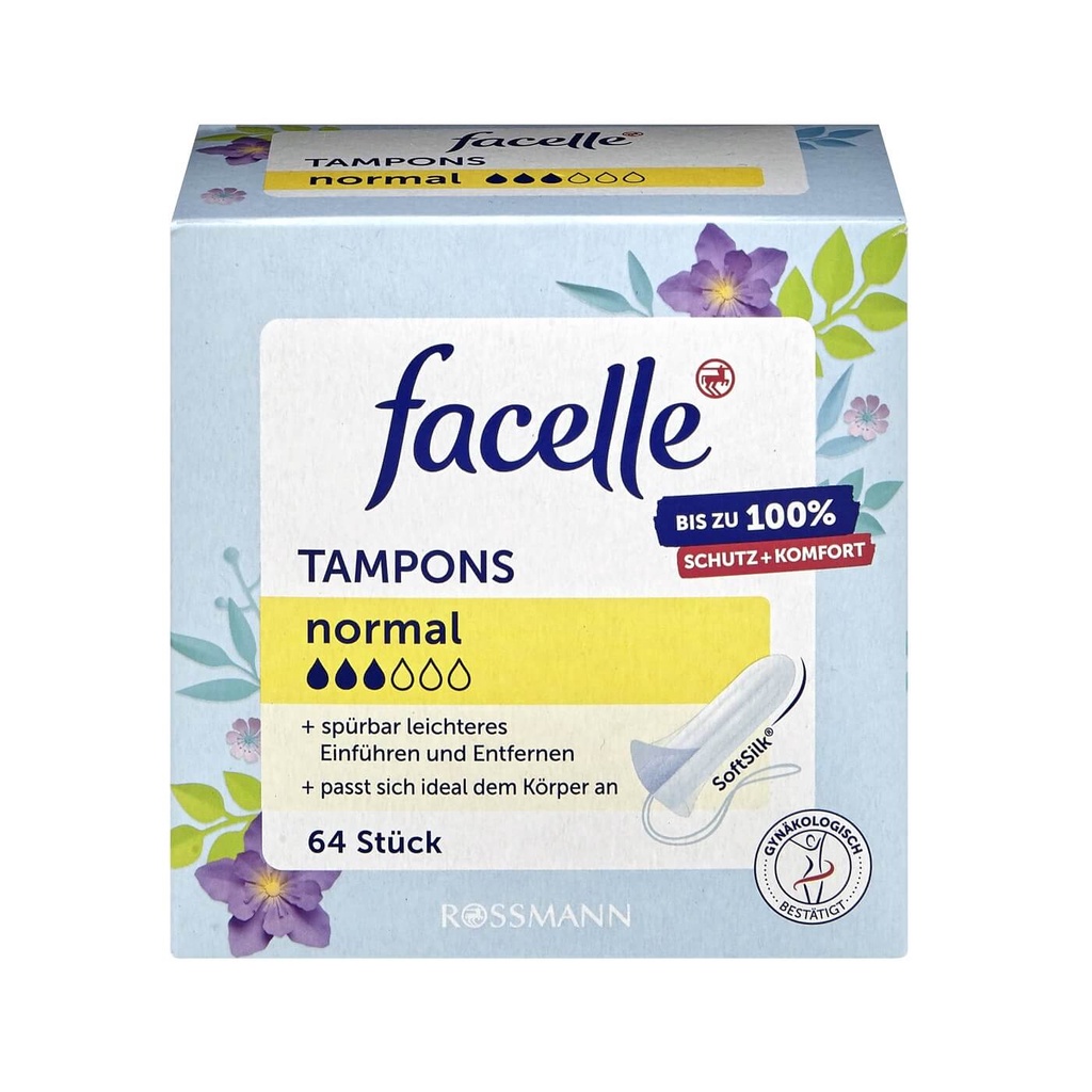 *Bán lẻ 5pcs* Băng vệ sinh Tampons Facelle normal 3 giọt - Băng vệ sinh dạng nút - Chính Hãng Nội Địa Đức