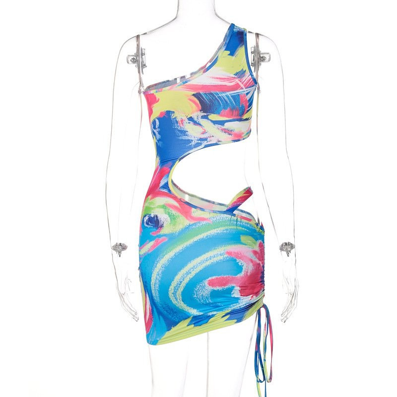 Đầm trễ vai phối dây rút dáng ôm phong cách quyến rũ cho nữ