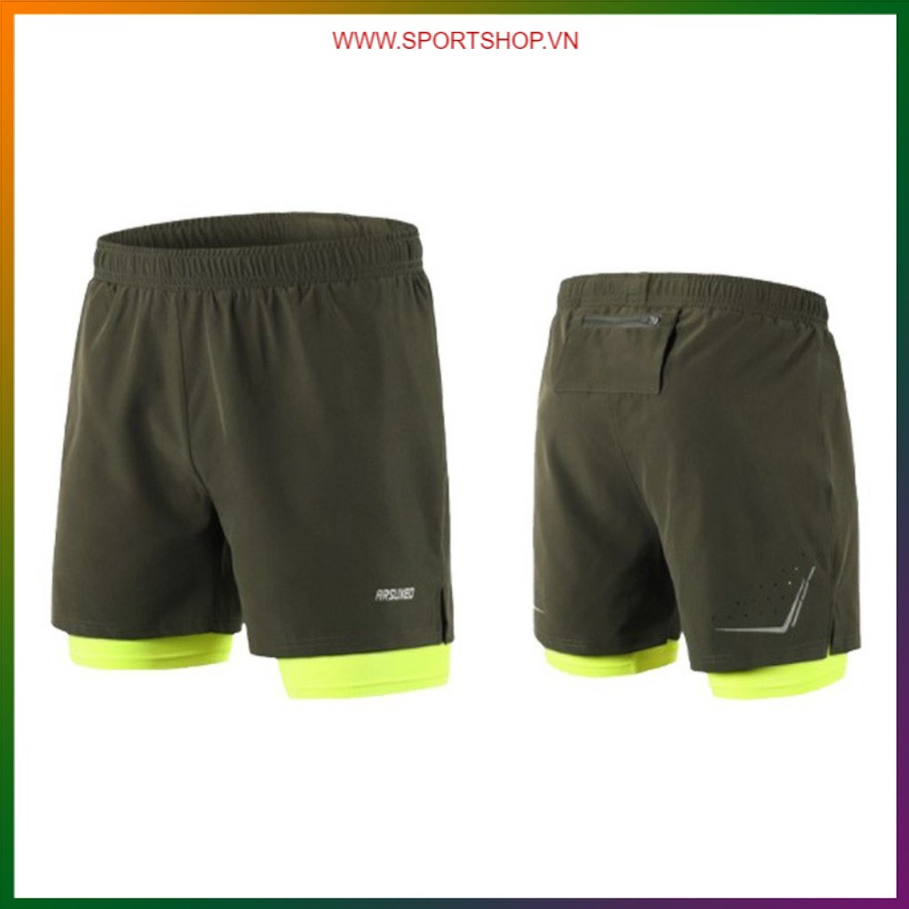 Quần chạy bộ nam ARSUXEO MS02, quần short thể thao 2 lớp (boxer) có túi đa năng, nhẹ, thoáng khí | BigBuy360 - bigbuy360.vn
