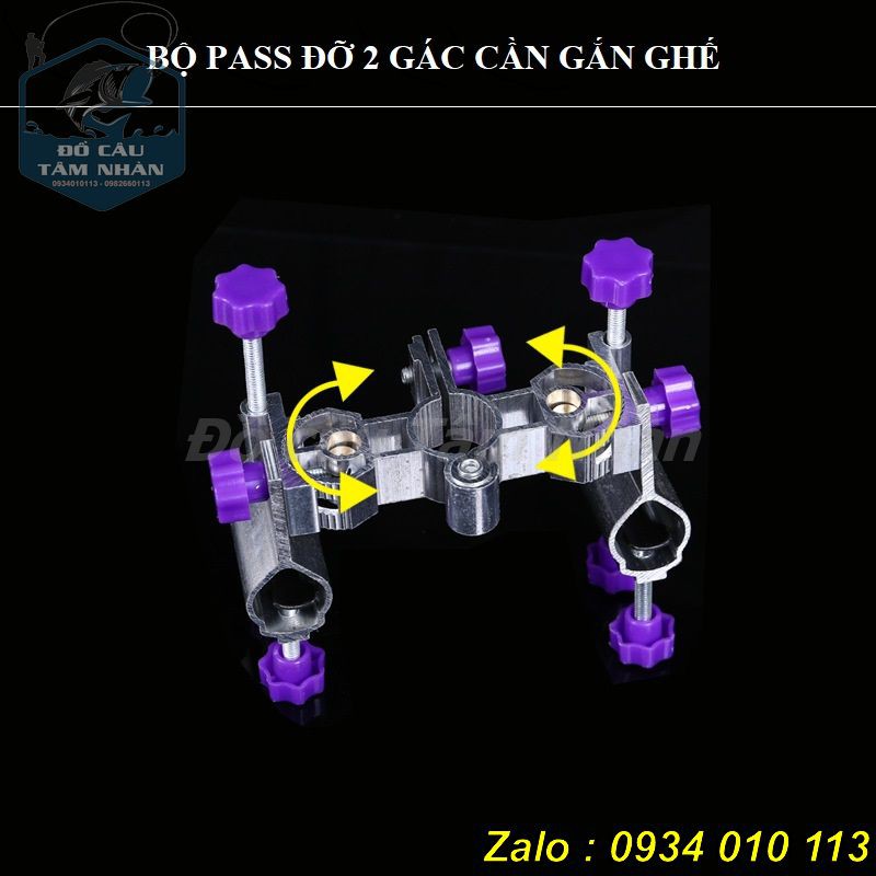 Bộ pass gắn 2 gác cần cho ghế câu Đài