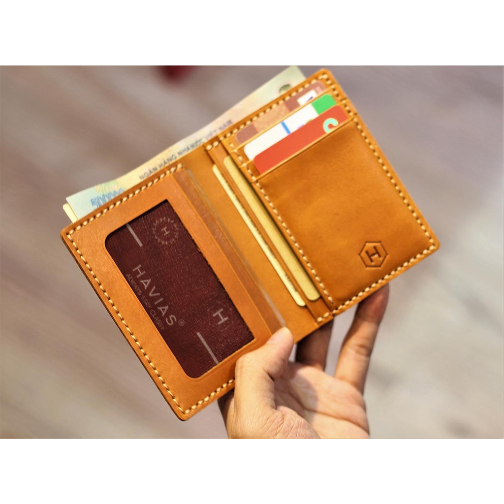 Ví Da đứng Venumi Handcrafted Wallet HAVIAS - Vàng Bò