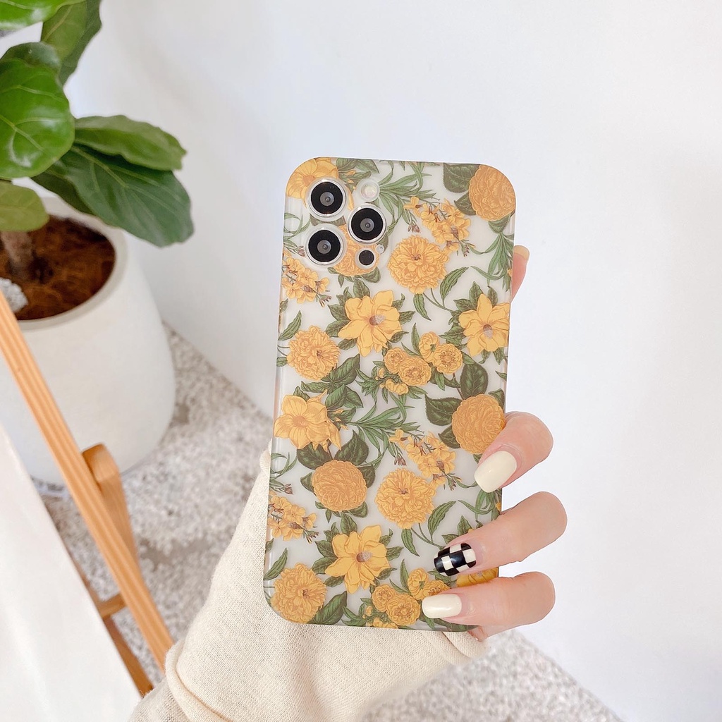Flower Case for iPhone 13 12 Pro Max Cover SE2 11 XS Max XR 7 8 Plus Flower Pattern Soft TPU Cover case
