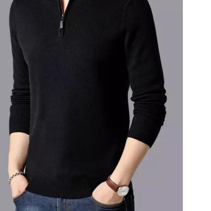 Áo Sweater Dệt Kim Phối Khóa Kéo Thời Trang Cho Nam Ppp-597