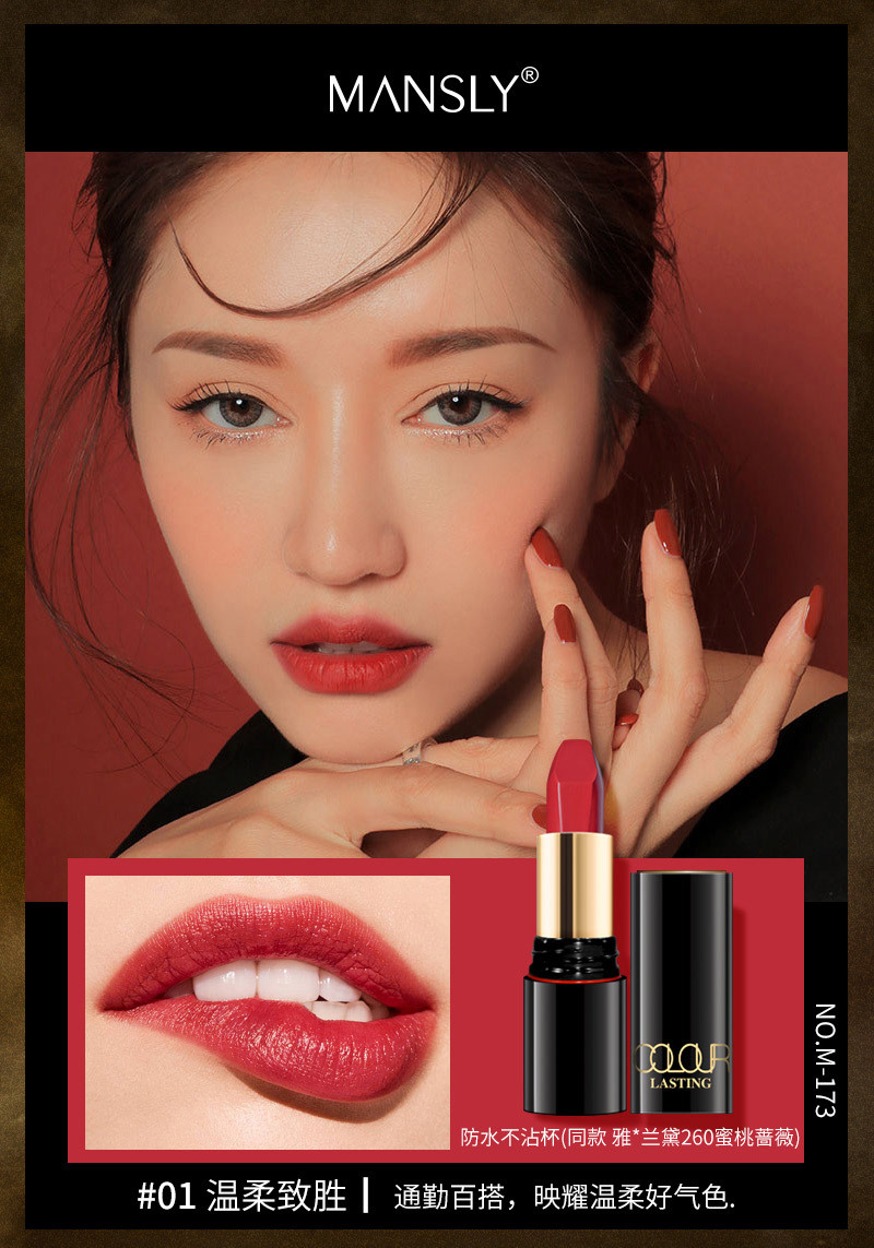 Son lì phong cách retro lâu trôi chống thấm nước MANSL màu nhung cao cấp  cho nữ sinh lipstick