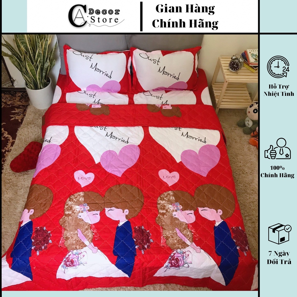 Bộ Chăn Ga Gối Cotton Poly Cô Dâu Đỏ ( 3 Món , 4 Món , 5 Món ) By. C.A Decor Store