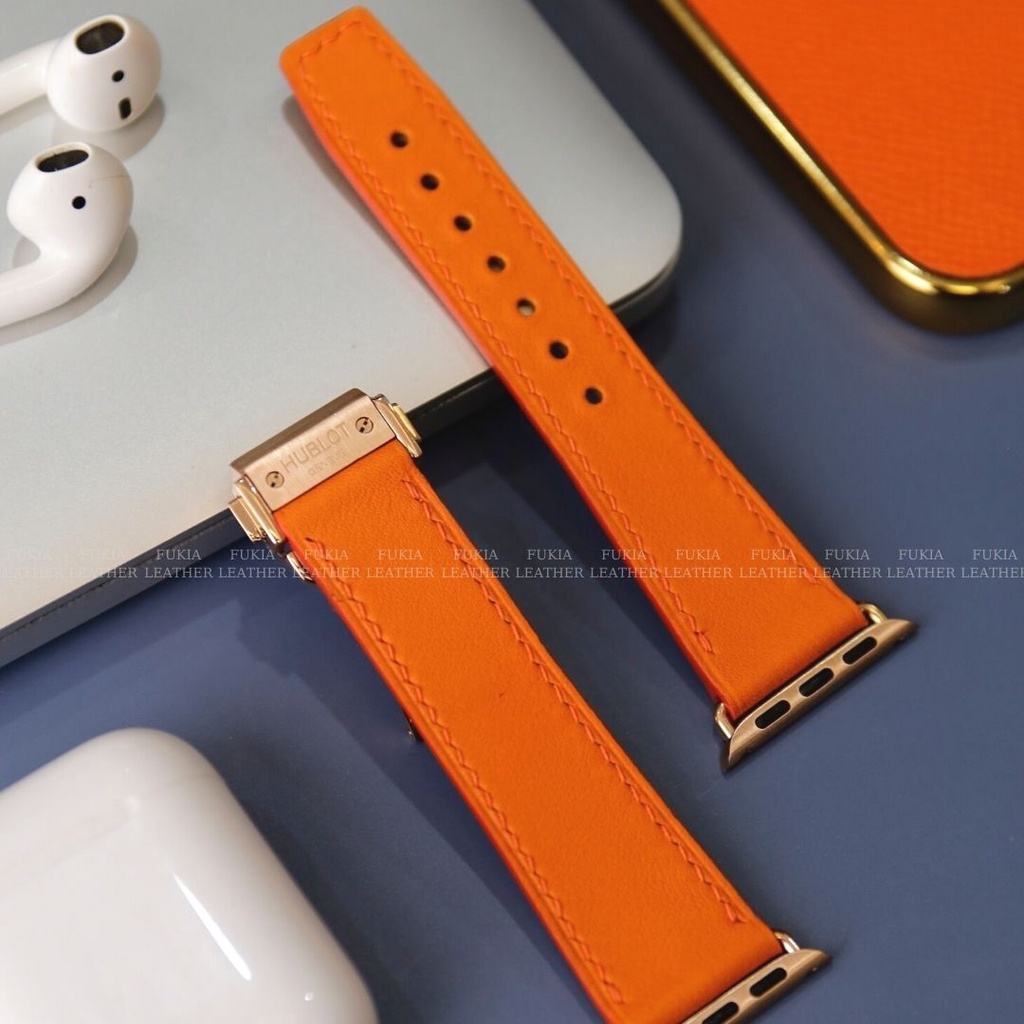 Dây da thủ công Swift Cam dành cho Apple Watch Series 1/2/3/4/5/6/7/SE, đồng hồ thông minh, đồng hồ cơ