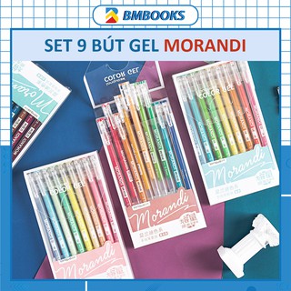 Bút trang trí sổ dạng gel ngòi 0.5mm full set 9 màu hãng Morandi BMBooks