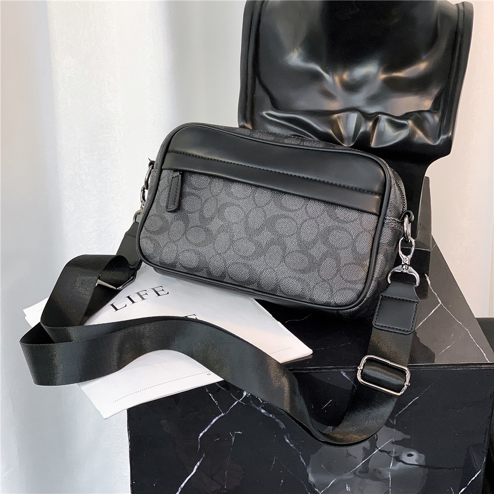 TBAG-TÚI ĐEO CHÉO NAM NỮ DA CAO CẤP KẺ SỌC THỜI TRANG DÂY ĐEO RỜI