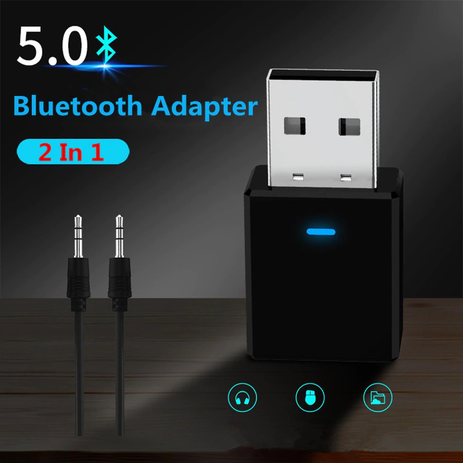 Bluetooth Receiver Transmitter Bluetooth 5.0 Dongle AUX Wireless Adapter For TV PC Car Kit