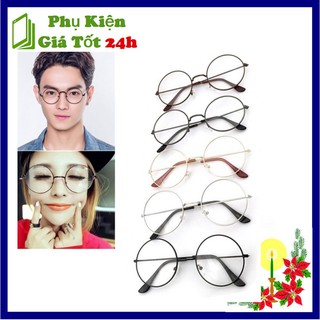 Kính Ngố Tròn Do Gọng Sắt Nôbita Thời Trang ( Gọng Đen_Vàng_Bạc)  Esp18