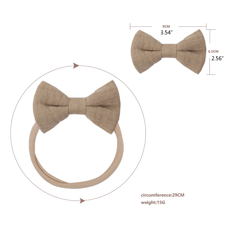 Băng Đô Cotton Mềm Màu Trơn Thắt Nơ Xinh Xắn Cho Bé Gái Sơ Sinh