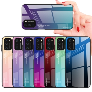 Ốp điện thoại kính cường lực màu loang cho Xiaomi Mi 11 Poco F3 M3 X3 Pro Redmi 9t K40 Pro