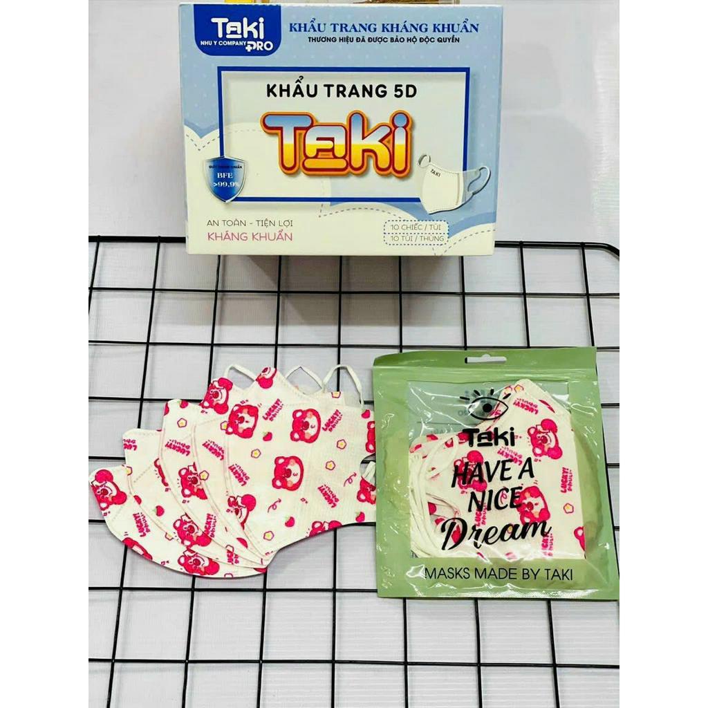 Khẩu Trang 5D TAKI cho Người Lớn Họa Tiết Dễ Thương Gấu LOTSO, MELODY, BUNNY