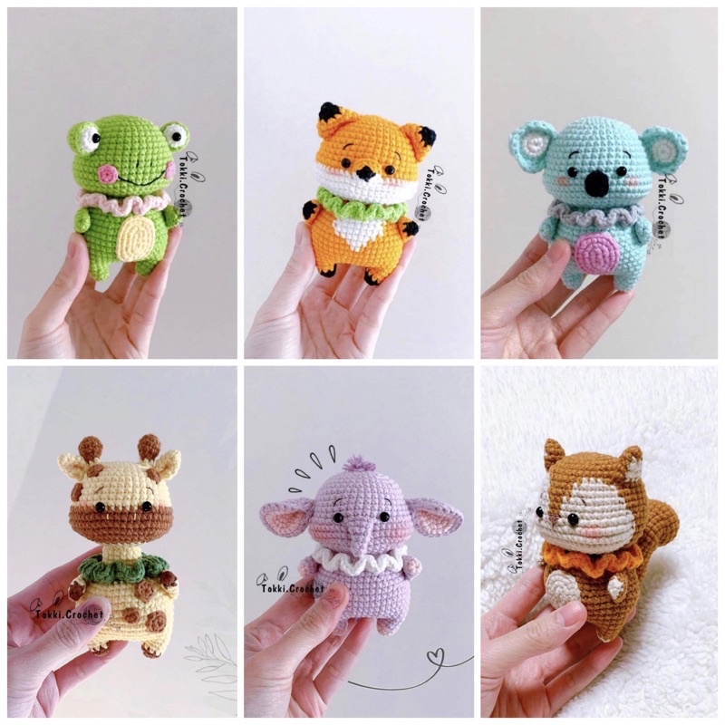Móc Khoá 12 Con Giáp Nhồi Bông Bằng Len Làm Quà Tặng - Thú Bông Len Handmade Đan Móc Bằng Thủ Công Bằng Tay