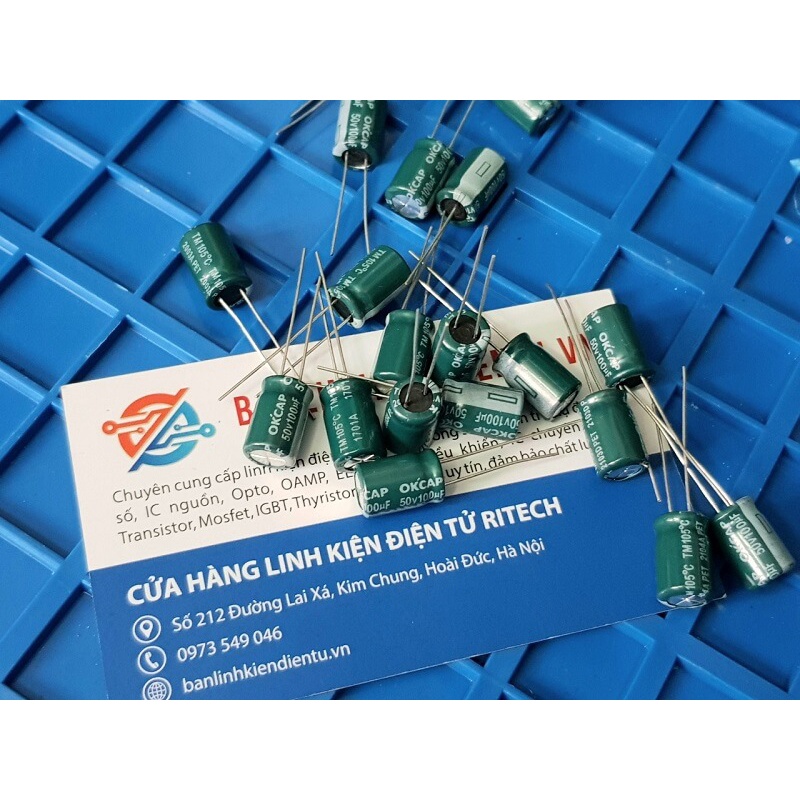 [Combo 20 chiếc] Tụ hóa 100uF 50V OKCAP kích thước 8x12mm