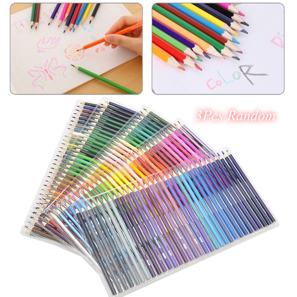 Set 3 / 6 / 12 Bút Chì Vẽ Phác Thảo Chuyên Nghiệp Nhiều Màu Sắc Màu Vẽ Tranh Ngẫu Nhiên Dành Cho Học Sinh