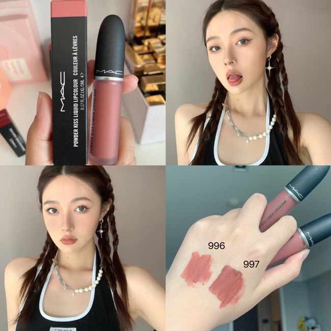 💄  Son kem lì MAC 997 Over The Taupe Màu Nâu Tây - Powder Kiss Liquid, hàng chuẩn Auth date mới nhất