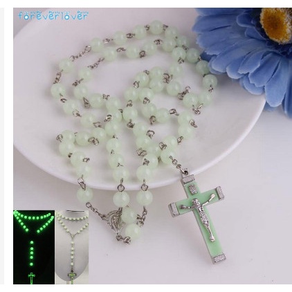 10/25/50gam hạt nhựa tròn dạ quang phát sáng trong đêm nhiều size 8/10/12mm màu trắng