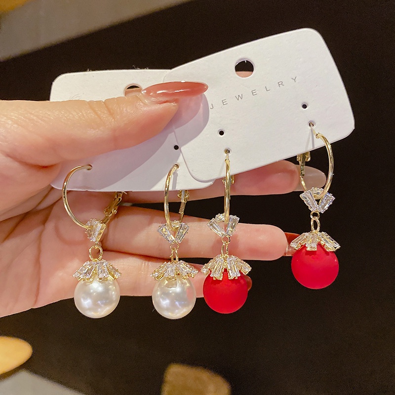 Khuyên Tai Nơ Đính Ngọc Trai Sang Trọng Cho Nữ