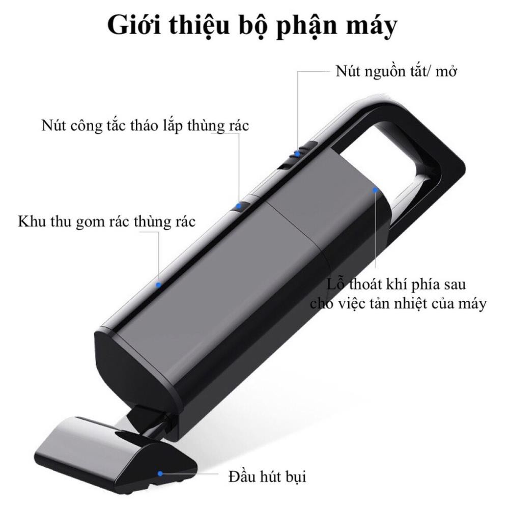 Máy hút bụi cầm tay 4 đầu thông minh không dây cao cấp AIKESI, lực hút siêu mạnh hút sạch bui bẩn, lông thú- BH 12 Tháng | BigBuy360 - bigbuy360.vn