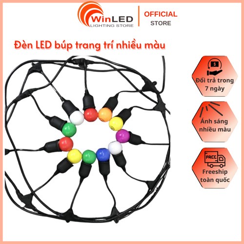 Bóng Đèn LED Búp/Bulb Nhiều Màu Đui E27 Xanh Đỏ Hồng Vàng...Theo Mét Trang Trí Đa Năng Cho Sân Vườn, Shop Quần Áo, Sudio