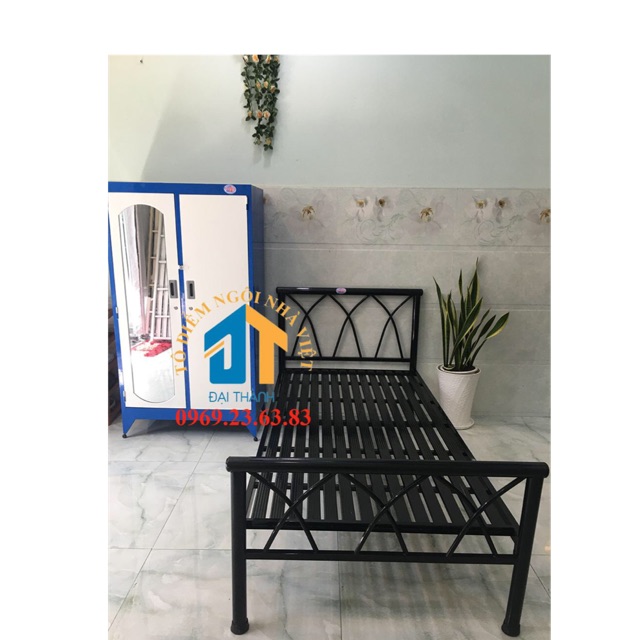 Giường sắt đơn 1m chữ u