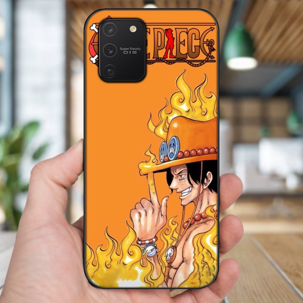 Ốp lưng Samsung S10 Lite viền đen in hình Ace One Piece