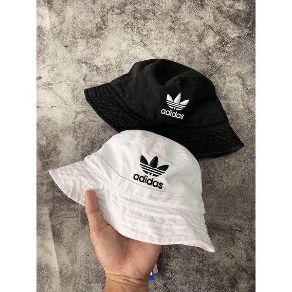 Mũ bucket 3 sọc trefoil logo sẵn 2 màu hàng chuẩn 1:1