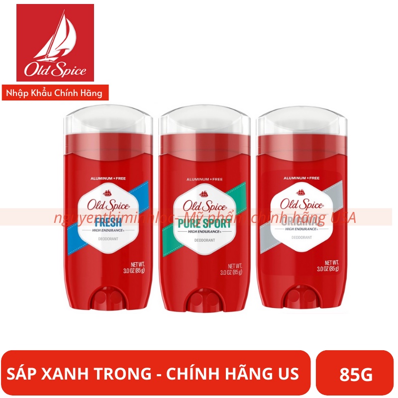 LĂN SÁP KHỬ MÙI NAM không bết OLD SPICE - Pure Sport/Fresh Hight Endurance Deodorant 85g