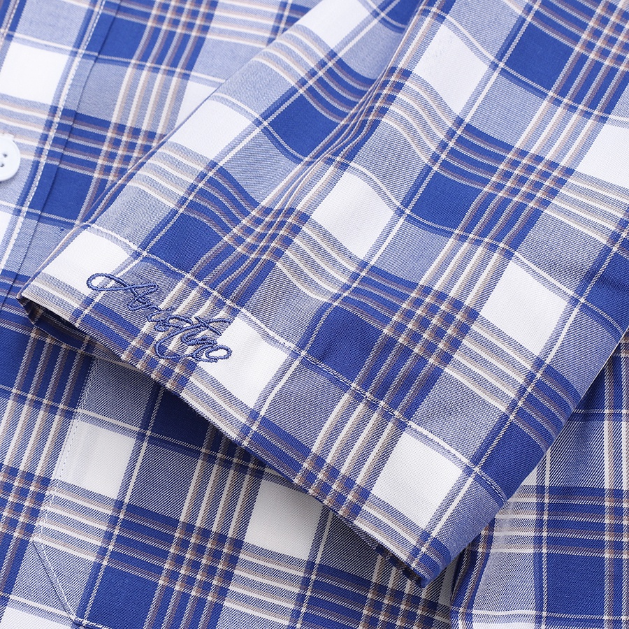 [MẪU MỚI] Áo sơ mi nam ngắn tay ARISTINO màu trắng kẻ xanh nam tính, chất liệu Modal thấm hút tốt -  ASS346S2