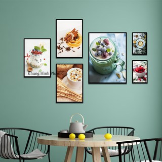 Bộ 6 khung ảnh treo tường tặng Sơ đồ treo khung và đinh treo tranh chuyên dụng Khung hình Phạm Gia PGC39