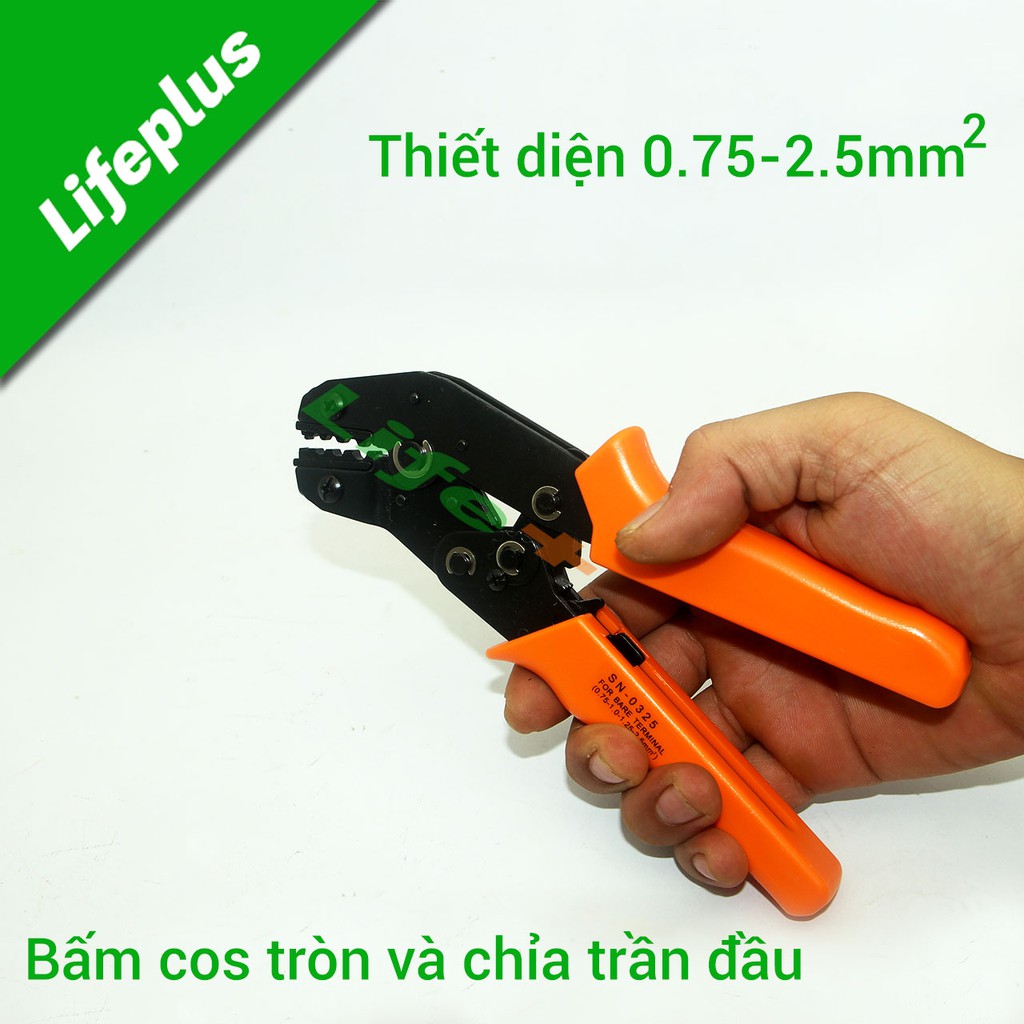 Kìm cắt đầu cos,  bấm cos tròn và cos chỉa trần đầu cho dây