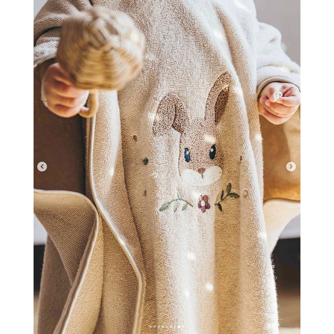 Khăn Choàng Tắm Có Mũ Vải Cotton Thấm Hút Tốt Dành Cho Bé