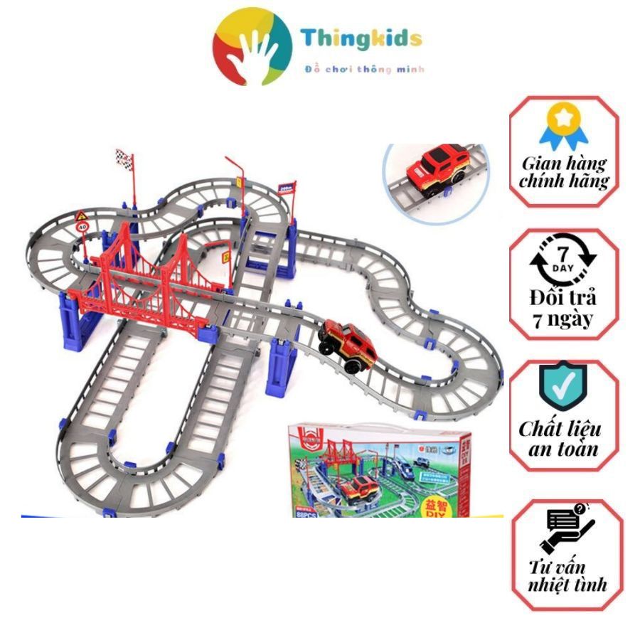 Bộ đường ray ô tô lắp ráp đường đua - Thingkids