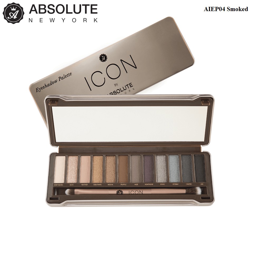 Phấn mắt Absolute Newyork Icon Palette AIEP04 Smoked 100gam - 12 màu