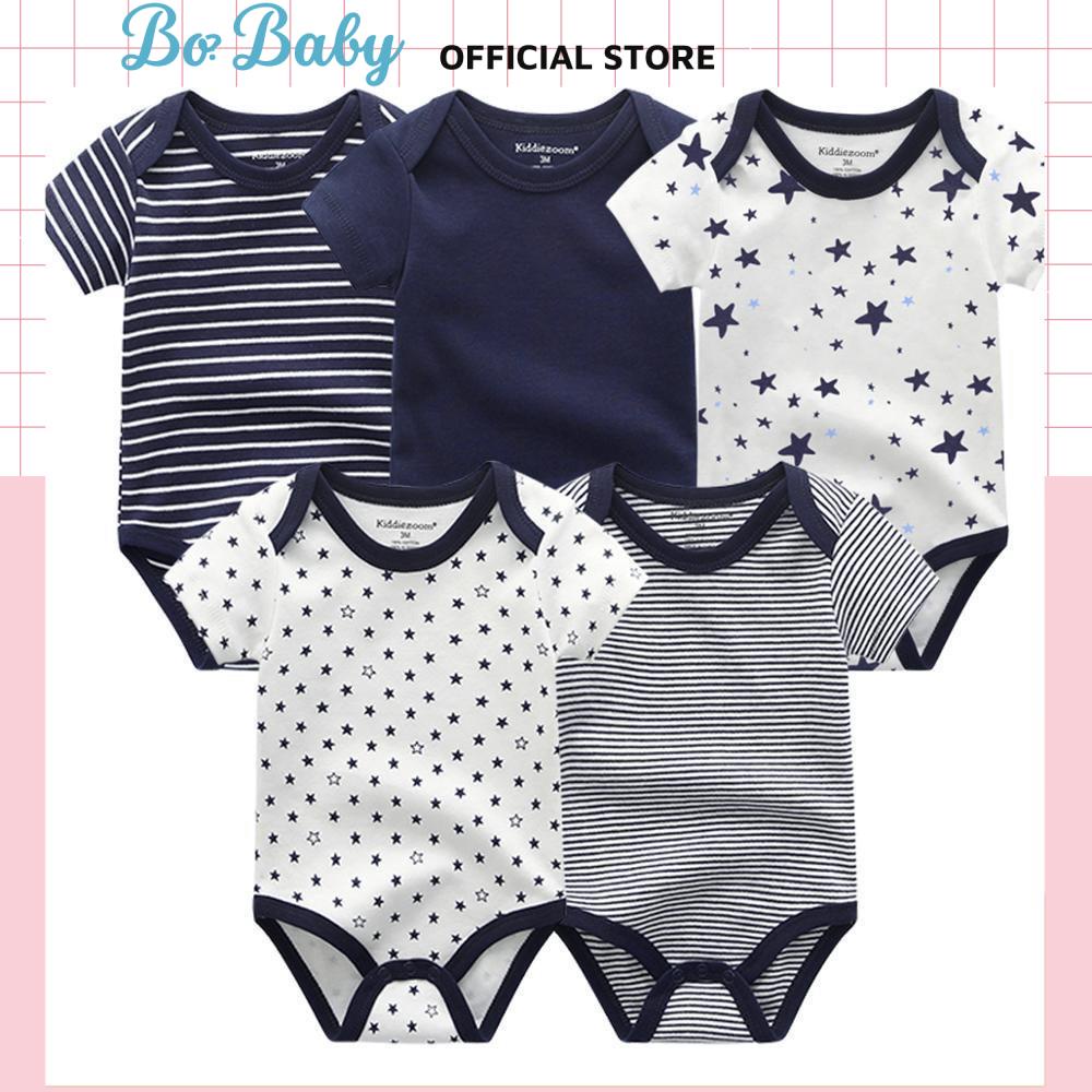 SET 5 Bodysuit Body Chip Cộc Tay XUẤT DƯ Cho Bé trai và bé gái (0-24M) Ảnh thật tự chụp