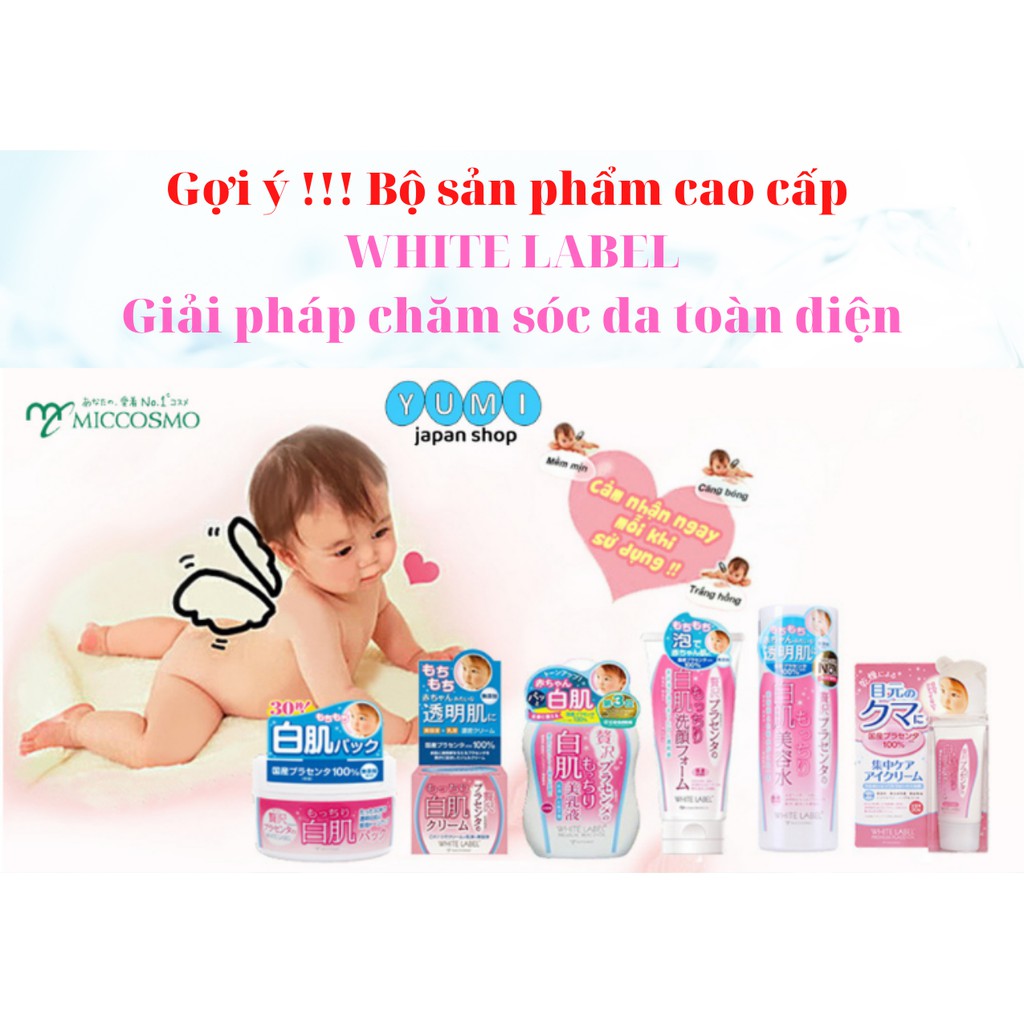 Kem Dưỡng Da Mắt Nhật Bản MICCOSMO White Label 30g, Chiết Xuất Nhau Thai, Xóa Tan Quầng Thâm Mắt, Dưỡng Trắng (WL06)