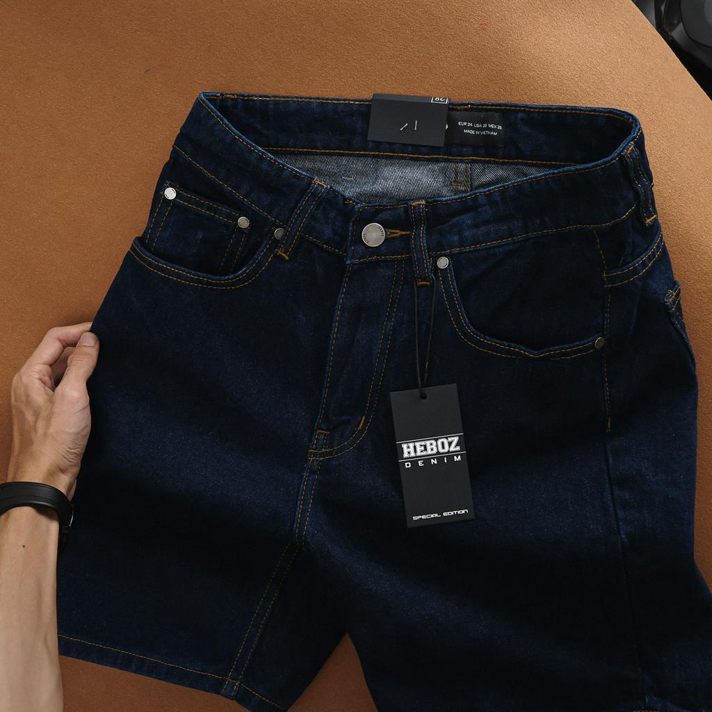 Quần short jean, quần dùi jeans nam chất vải denim form suông Heboz 4M - 00001498