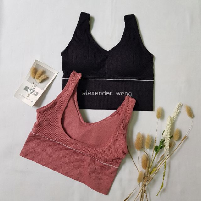 Bra thể thao tập gym yoga thun gân tăm không gọng nâng ngực mẫu mới 2020
