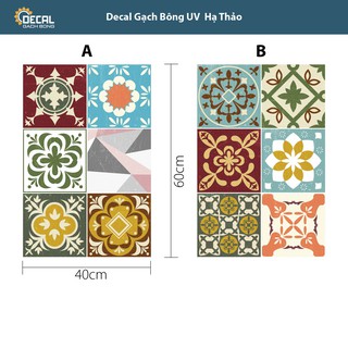 Decal gạch bông uv hạ thảo trang trí tường