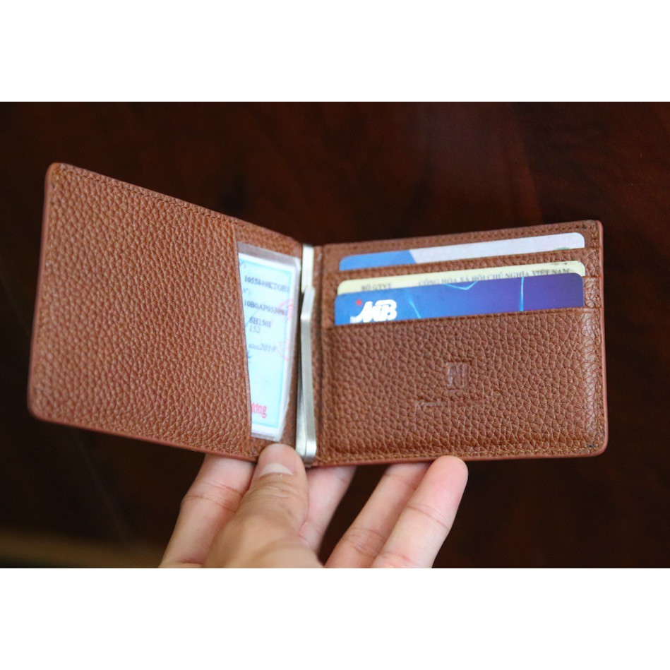 Ví kẹp tiền da bò cao cấp siêu mềm màu bò