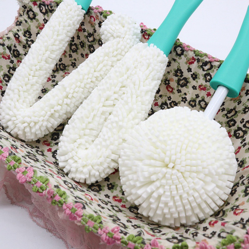 Set 3 Bàn Chải Cọ Rửa Ly, Chai Rượu, Ly Thủy Tinh Linh Hoạt