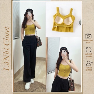 Áo croptop ôm ba lỗ nữ kiểu dáng basic chất vải dày dặn nhiều màu cá tính sexy, có mút lót ngực không bra [HÌNH THẬT]