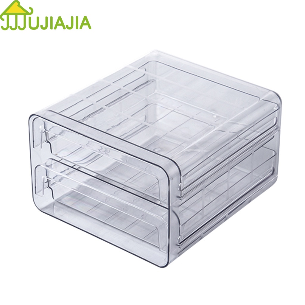 Ngăn kéo JUJIAJIA trong suốt hai lớp sắp xếp giữ tươi thực phẩm cho tủ lạnh