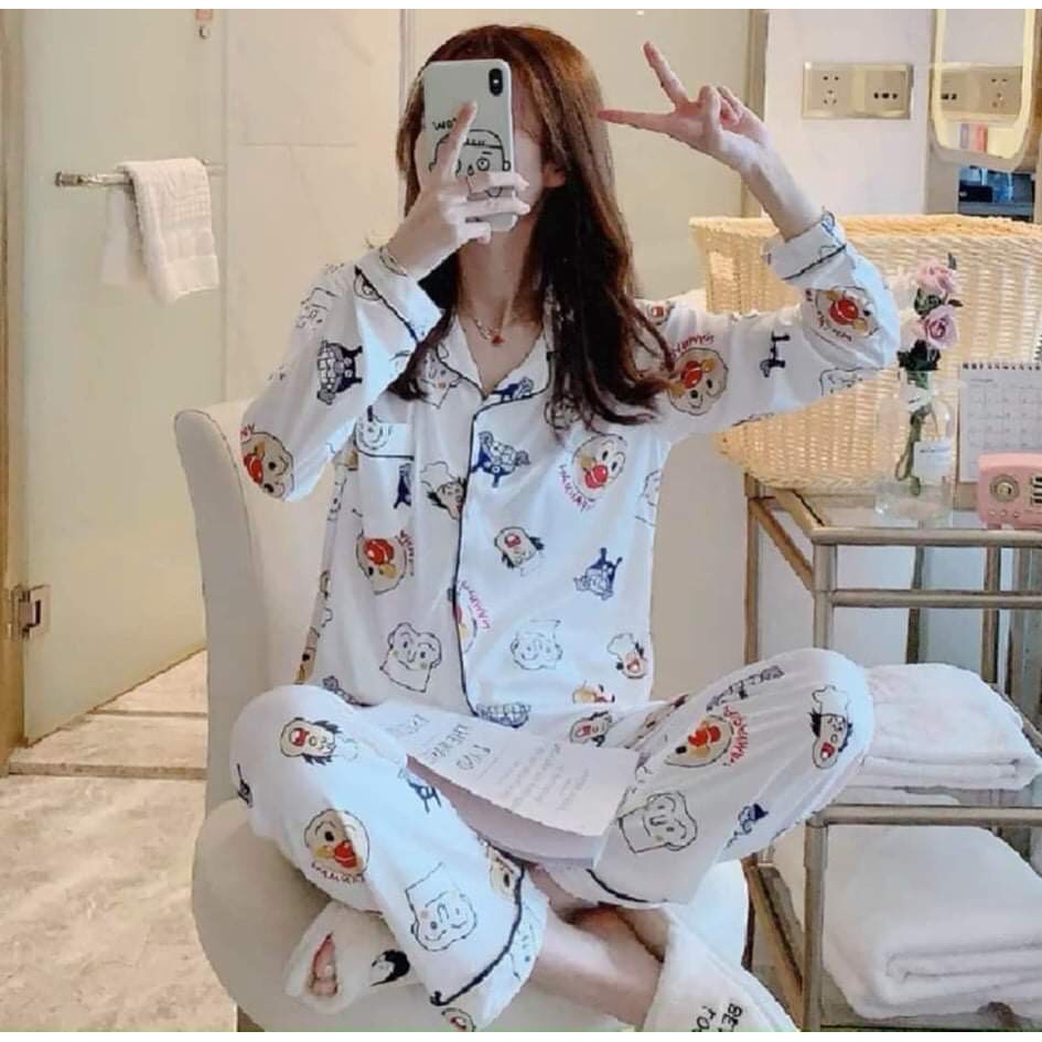 [RẺ VÔ ĐỊCH] Pijama tay dài quần dài(Đồ ngủ pijama dễ thương) Freesize 38 - 60kgHình Thật | BigBuy360 - bigbuy360.vn